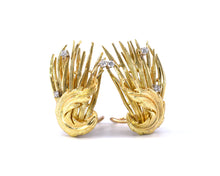 Load image into Gallery viewer, Vintage Leaf Spray Diamond Earrings