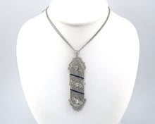 Load image into Gallery viewer, Edwardian Sapphire & Dimond Filigree Necklace
