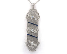Load image into Gallery viewer, Edwardian Sapphire & Dimond Filigree Necklace