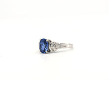 Load image into Gallery viewer, Estate 14K White Gold Sapphire and Diamond ring