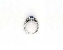 Load image into Gallery viewer, Estate 14K White Gold Sapphire and Diamond Ring