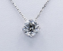 Load image into Gallery viewer, Compass Set Round Brilliant Cut Diamond Solitaire Necklace