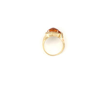 Load image into Gallery viewer, 14K Yellow Gold Checkerboard Cut Citrine and Yellow Diamond Ring