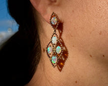Load image into Gallery viewer, Antique Opal Beaded Dangler Earrings