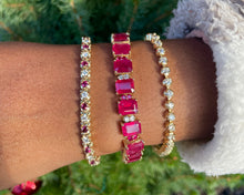 Load image into Gallery viewer, 14K Yellow Gold Bracelet 43.25CTW Filled Rubies And 1.14CTW Diamond Side Stones Bracelet