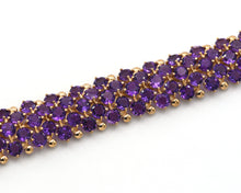 Load image into Gallery viewer, 14K Yellow Gold Amethyst Bracelet