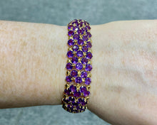 Load image into Gallery viewer, 14K Yellow Gold Amethyst Bracelet