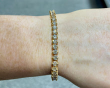 Load image into Gallery viewer, 14K Yellow Gold Diamond Tennis Bracelet 8.40CTW VS2-H
