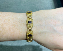 Load image into Gallery viewer, 14K Yellow Gold Garnet Bracelet