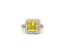 Load image into Gallery viewer, 14k White Gold Fancy Yellow Diamond Ring