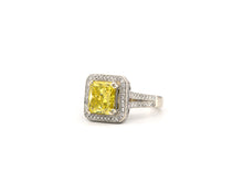 Load image into Gallery viewer, 14k White Gold Fancy Yellow Diamond Ring