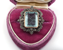 Load image into Gallery viewer, 14k Yellow Gold 15.50CT Aquamarine With Diamond Side Stones 0.66CTW