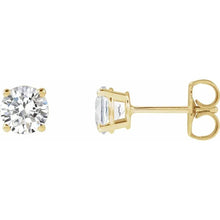 Load image into Gallery viewer, Round Diamond Studs In 14k Yellow Gold