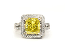 Load image into Gallery viewer, 14k White Gold Fancy Yellow Diamond Ring