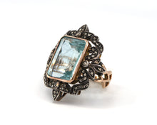 Load image into Gallery viewer, 14k Yellow Gold 15.50CT Aquamarine With Diamond Side Stones 0.66CTW