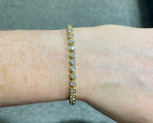 Load image into Gallery viewer, 14k Yellow Gold Bezel Set 5CTW Diamond Line Bracelet