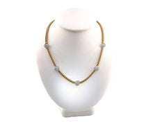 Load image into Gallery viewer, 18K Yellow and White Gold Cluster Diamond Station Necklace