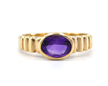 Load image into Gallery viewer, East West Bezel Set Oval Amethyst Ring