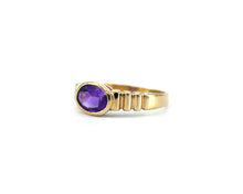 Load image into Gallery viewer, East West Bezel Set Oval Amethyst Ring