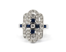 Load image into Gallery viewer, Sapphire And Diamond Cocktail Ring