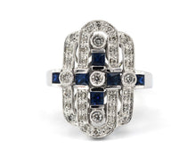 Load image into Gallery viewer, Sapphire And Diamond Cocktail Ring