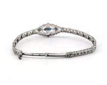 Load image into Gallery viewer, Antique Signed ESEMCO Sapphire And Diamond Filigree Bracelet