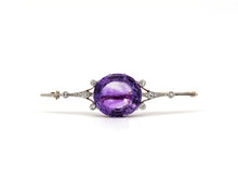 Load image into Gallery viewer, Antique Amethyst And Diamond Brooch