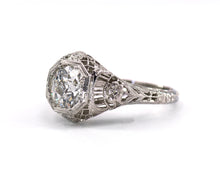 Load image into Gallery viewer, Antique Filigree Old Mine Cut Diamond Engagement Ring