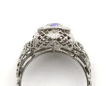Load image into Gallery viewer, Antique Filigree Old Mine Cut Diamond Engagement Ring