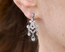 Load image into Gallery viewer, Diamond And Tanzanite Chandelier Earrings