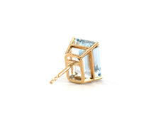 Load image into Gallery viewer, Emerald Cut Aquamarine Stud Earrings
