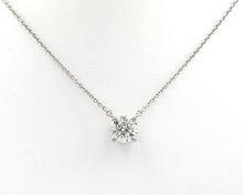 Load image into Gallery viewer, Estate Signed Tiffany & Co. Platinum Round Diamond Solitaire Necklace.