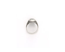 Load image into Gallery viewer, Antique 1920's Emerald And Diamond Filigree Ring