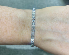 Load image into Gallery viewer, Platinum And Diamond Floral Engraved Vintage Bracelet