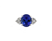 Load image into Gallery viewer, Platinum Oval Tanzanite and Diamond Ring