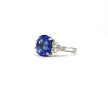 Load image into Gallery viewer, Platinum Oval Tanzanite and Diamond Ring