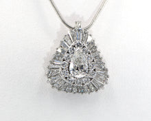 Load image into Gallery viewer, Platinum and White Gold Double Diamond Halo Necklace