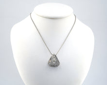 Load image into Gallery viewer, Platinum and White Gold Double Diamond Halo Necklace