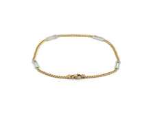 Load image into Gallery viewer, Two Toned Fancy Rectangle Link Ankle Bracelet