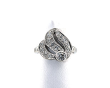Load image into Gallery viewer, White Gold Vintage Ribbon Diamond Ring