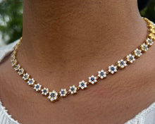Load image into Gallery viewer, Vintage 18K Yellow Gold Diamond And Sapphire Necklace