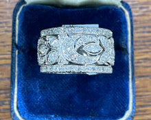 Load image into Gallery viewer, Vintage Platinum and Diamond Wide Eternity Band