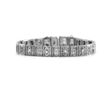 Load image into Gallery viewer, Vintage White Gold Filigree Diamond Bracelet