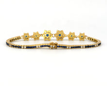 Load image into Gallery viewer, Vintage 18K Yellow Gold Diamond And Sapphire Bracelet