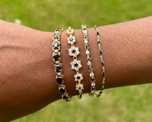 Load image into Gallery viewer, Vintage 18K Yellow Gold Diamond And Sapphire Bracelet