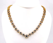 Load image into Gallery viewer, Vintage 18K Yellow Gold Diamond And Sapphire Necklace