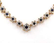 Load image into Gallery viewer, Vintage 18K Yellow Gold Diamond And Sapphire Necklace
