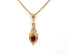 Load image into Gallery viewer, Vintage Ruby Lavalier Pendant Necklace