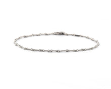 Load image into Gallery viewer, White Gold Twisted Bar Link Ankle Bracelet