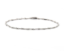 Load image into Gallery viewer, White Gold Twisted Bar Link Ankle Bracelet